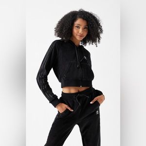 Adidas Black Velour Tracksuit